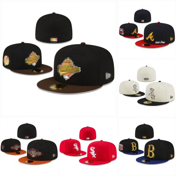 Unisex açık toptan moda snapbacks beyzbol tüm takım yamalı tam kapalı dikişli şapka boyutları 7-8 karışım sipariş