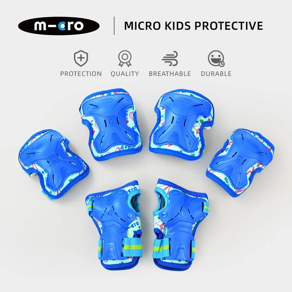 MICRO SKATE M-cro IMPACT PROTECTIONS6PCS KINDER Leuchtende Schutzausrüstung für das Training RollschuhlaufenKnie Ellenbogen Handfläche 240227