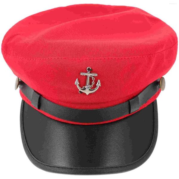 Berretti Performance sul palco Capitano Cappello Canottaggio Marinaio Costume Party Cosplay Uomini adulti Donne Capitani Cappelli Decor