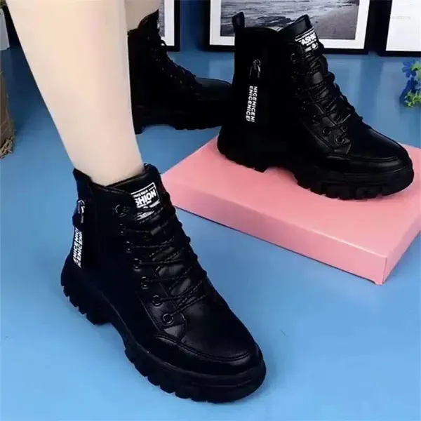 Stiefel frauen Knöchel Weibliche Beiläufige Kurze Für Frauen Herbst Winter Pelz Booties Schwarz Leder Damen Schuhe Botas Mujer