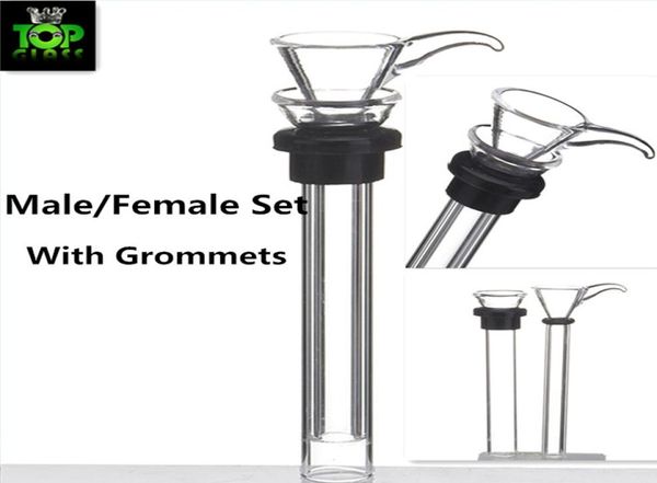 männliche Glasschieber und weiblicher Stielschiebetrichter, schwarze Gummitülle, Oring-Unterteil für Wasserglas-Bong-Glasrohre4835897