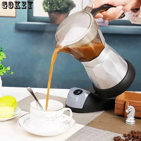 Strumenti 110v/220v Macchina per il caffè elettrica portatile Espresso Moka Pentola rimovibile Piano cottura Macchina per il caffè Spina UE 300/150ml Macchina Cafe