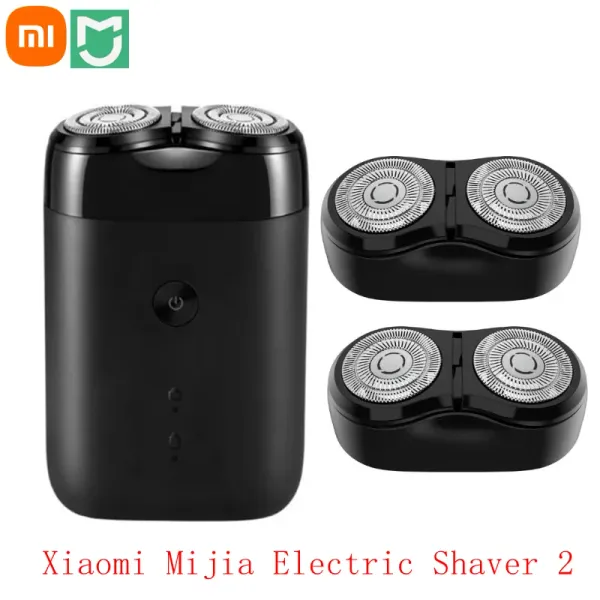 Controle original Xiaomi Mijia Shaver elétrico 2 Cabeça flutuante Cabeça portátil Os barbeadores de barbear à prova d'água portátil