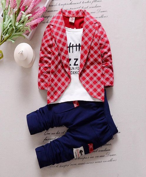 2019 Jungen Formelle Kleidung Kinder Kleidung Für Jungen Kleidung Karierten Anzug Kleinkind Anzug Set Children039s Kleidung Mode Baby Trainingsanzüge5335625