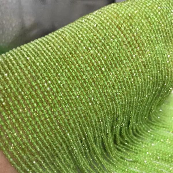 Lose Edelsteine natürliche Peridot facettierte runde Rocailles ohne Behandlung Charme für Schmuckherstellung DIY Frauen Armband Halskette