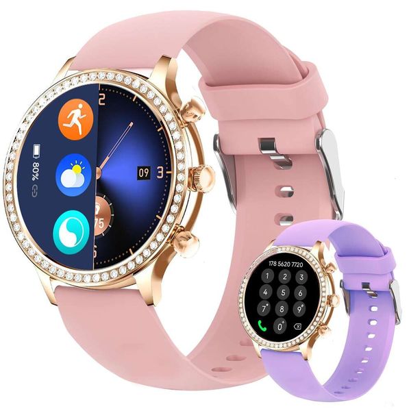Умные часы для женщин, умные часы для телефонов Android и Ios IP67 Водонепроницаемый трекер активности с голосовым управлением Монитор сердечного ритма и кислорода в крови, подарки для