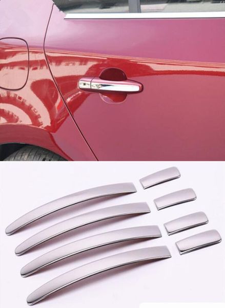 Gümüş Ayna Dış Kapı Tutucu Sapanlar S60 V60 V40 Stainess Çelik Docknob Trim şeritleri için dekorasyon çıkartmaları