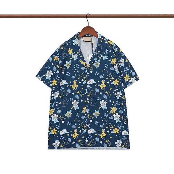 22ss homens designer blusas banquete camisas casuais nova moda havaiana impressão slik bowling camisa dos homens plus size vestido verão curto 1 p2u9