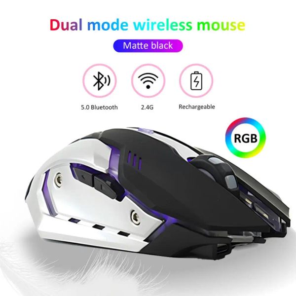 Ratos novo sem fio 2.4ghz mouse para jogos 1600 dpi óptico led retroiluminado usb recarregável silencioso design para computador portátil