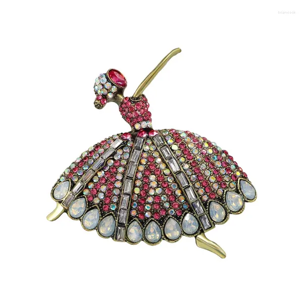 Broschen Vintage Luxus Schmuck Frauen Strass Schönheit Ballett Tanzen Mädchen Tragen Kleid Dame Tänzerin Party Brosche Pins