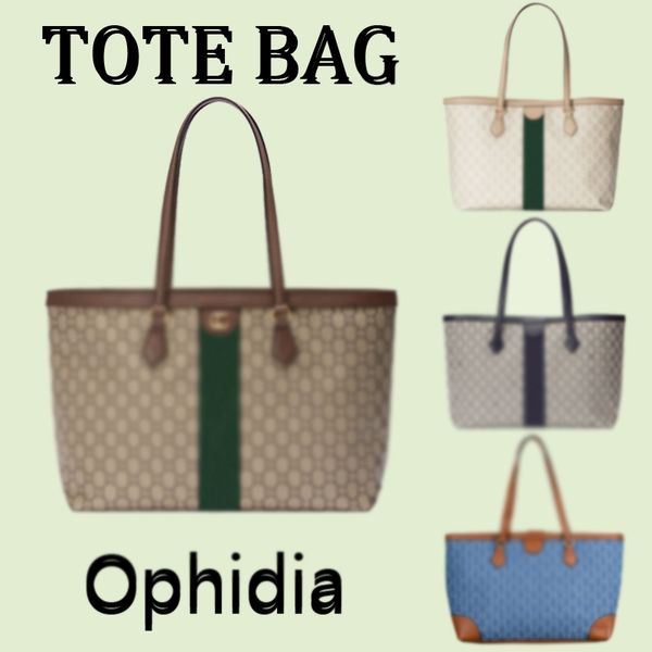 Bolsa de grife Ophidia Tote Bag Icônicos elementos clássicos com couro tecido Bolsas de ombro com acessório de carta Bolsas de grande capacidade em tecido vermelho e verde