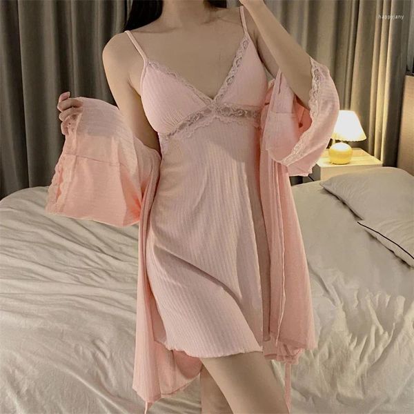 Mulheres sleepwear duas peças noite vestido mulheres modal sexy primavera outono nighty para esposa confortável mulher casa desgaste verão nightgowns