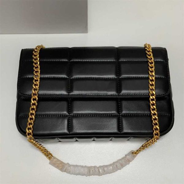 Hot Ce Aberarm Designer -Tasche Frauen Square Crossbody Taschen Schwarze Goldkette Luxurys Handtaschen große Kapazität Messenger Bag Wallet 231015