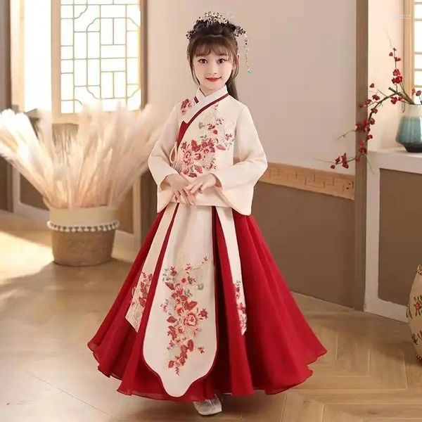 Abbigliamento da palcoscenico Abito natalizio per bambini cinesi giapponesi e coreani Kimono per ragazze Costume tradizionale da danza antica etnica vintage