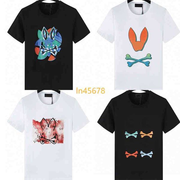 Marca Mens T-shirts Crânio Coelho Padrão Top Algodão O-pescoço Manga Curta Camiseta Impressão Ghost Rabbit Polo Camisa Verão Mens Tee Designer Camisetas Meia Mangas 2024