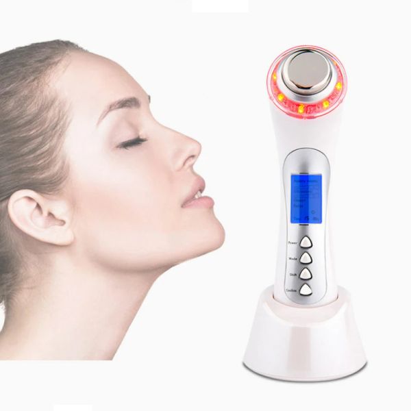 Dispositivos 3Mhz Íon Ultrassônico LED Photon Galvânico Spa Massageador Facial Limpeza de Pele Face Lifting Ultrasound Microcurrent Beauty Machine