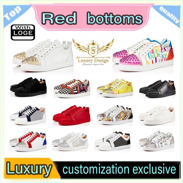 Red Bottoms Luxusdesigner Herren Casual Shoes Womens Mode Sneakers Designer Schuhe Low schwarz weiß geschnitten spliki Tripler Vintage Luxus Trainer Größe36-47