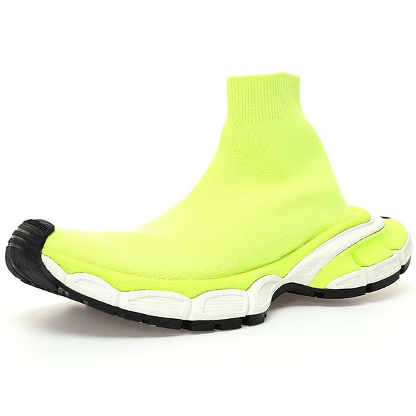 Sneaker da uomo 3XL Sock Sneaker in maglia riciclata in giallo fluo Scarpe da corsa da donna EUR35-46