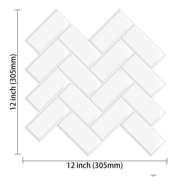 Adesivos de parede Herringbone Cozinha Backsplash À Prova D 'Água Diy Telhas Auto Adesivo Adesivo 231202 Drop Delivery Dh4Fl