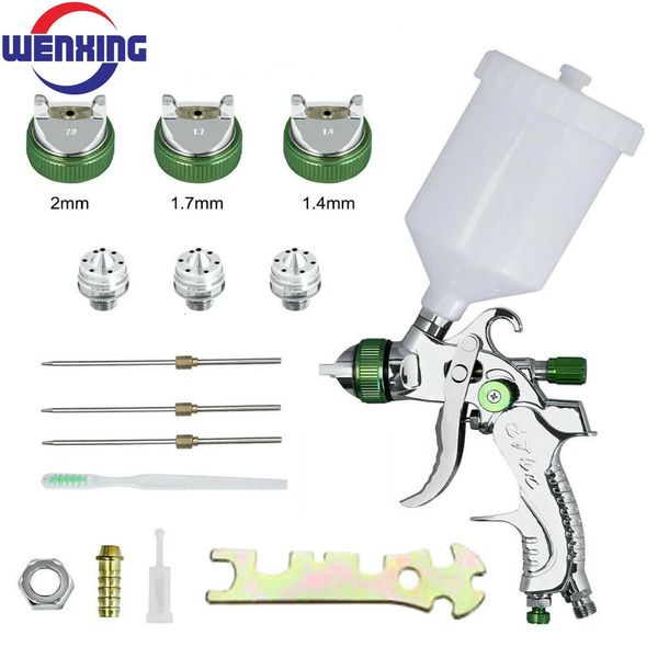 WENXING Professional HVLP Spray Gun 0.81.01.41.72.0mm Сопло Гравитационный аэрограф для покраски автомобиля 240219