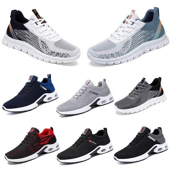 New Men Momen Shoes Caminhando Caminhando Running Shoes Flat Sole Black Branco Cinza Confortável Moda Blocking Round Toe Big 39-45