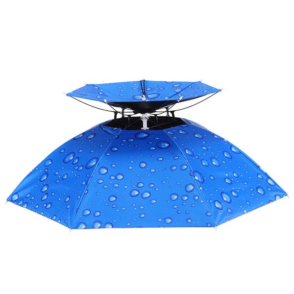 Portátil sol chuva guarda-chuva chapéu dobrável ao ar livre guarda-sol à prova dwaterproof água acampamento pesca golfe jardinagem headwear boné praia cabeça chapéus mãos livres guarda-chuvas w0195