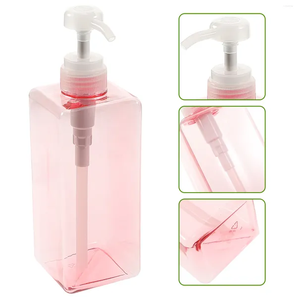 Dispenser Sapone Liquido Flacone Shampoo Mano Quadrato Da 650 Ml Con Bottiglie Da Viaggio A Pompa