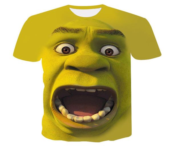 Lustiges Shrek-Liebhaber-Mode-T-Shirt Sommer 3D-Druck Cartoon Rundhalsausschnitt Kurzarm6695367