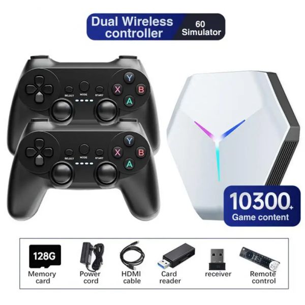 Console X10 Mech Console per giochi TV retrò 4k 8K Console Android 5G WIFI RPG Android Tv Box Gaming Android 128G Costruito in 10300 giochi