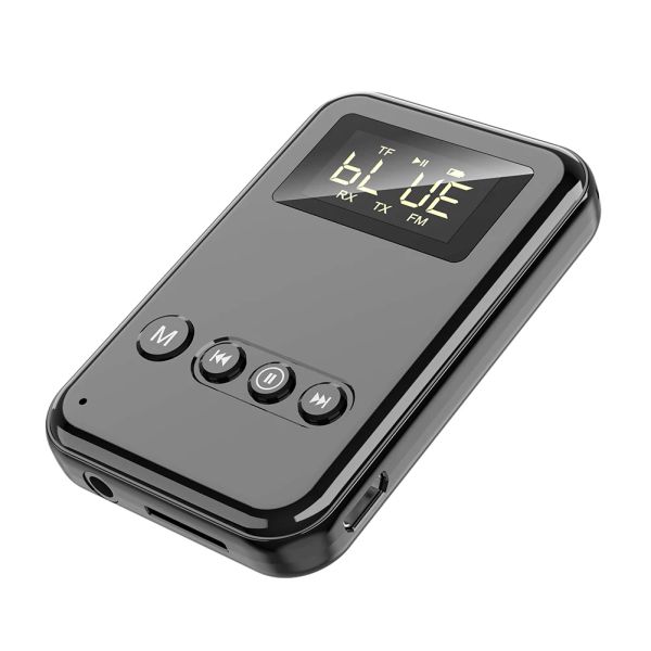 Alto-falantes LED Bluetooth 5.0 Adaptador Transmissor Receptor Sem Fio 3.5mm Aux Áudio para Música de Carro Fone de Ouvido Suporte TF Cartão FM