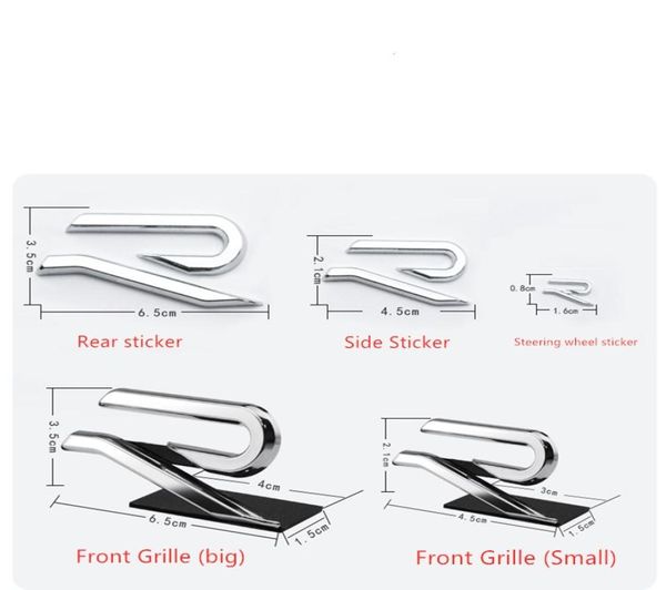 Передняя задняя дверь багажника R Эмблема Рулевое колесо Логотип Боковая дверь Наклейки на крыло с паспортной табличкой для VW Golf 8 Scirocco Passat 2020 года R361990846