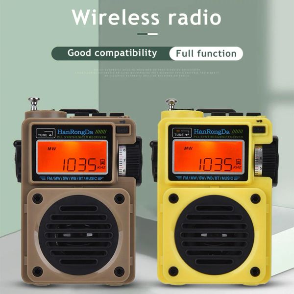 Radio tragbarer Radioempfänger HRD701 wiederaufladbare FM MW SW WB Radio Walkman Bluetooth Compatible 5.0 Lautsprecher TF Music Player Lautsprecher