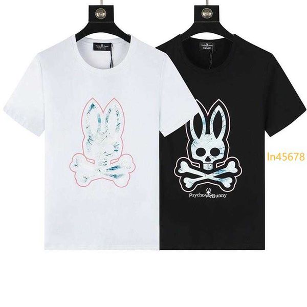Мужская модная футболка с черепом животного и принтом кролика, мужская повседневная футболка Summer Tide, брендовая психологическая кролик с коротким рукавом для пар Breat314U 2024