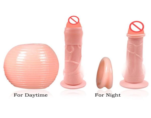 Silikon-Vorhautringe, Verzögerungs-Penisringe, Fleshcolor-Vorhaut-Sexprodukte für Männer, Tag und Nacht, abwechselnd Penishüllen, 2-teiliges Set 5080014