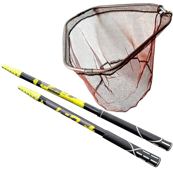 Canne JOSBY 4M 3M Rete da pesca retrattile Telescopica Pieghevole Pieghevole Casting Spinning Rete Trappola Pole Maniglia Maglia durevole