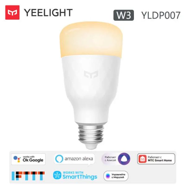 Управление Yeelight W3 YLDP007 Умная светодиодная лампа с регулируемой яркостью E27 2700K 900lm 8W 100240V Приложение Wi-Fi Голосовое управление работает с Alexa Google Home Mijia