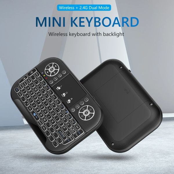 Tastaturen A8 Wireless Keyboard wiederaufladbar ergonomisch drahtloser Fernbedienungssteuerung, Air Mouse für Smart TV Box Desktop Touchpad PC