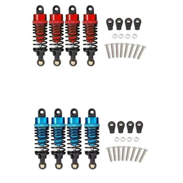 Acessórios 4 pçs 70mm liga rc 1/10 choques ajustáveis para tamiya tt01 tt02 1/10 rc carro metal amortecedor suspensão amortecedor