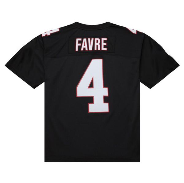 Jersey de futebol costurado 4 Brett Favre 1991 malha preta retro rugby jerseys homens mulheres e jovens S-6XL