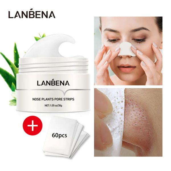 Strumento LANBENA Rimozione di comedone Naso Maschera per il viso Striscia di pori Strappo Maschera nera Peeling Trattamento per l'acne Unisex Pulizia profonda Cura della pelle