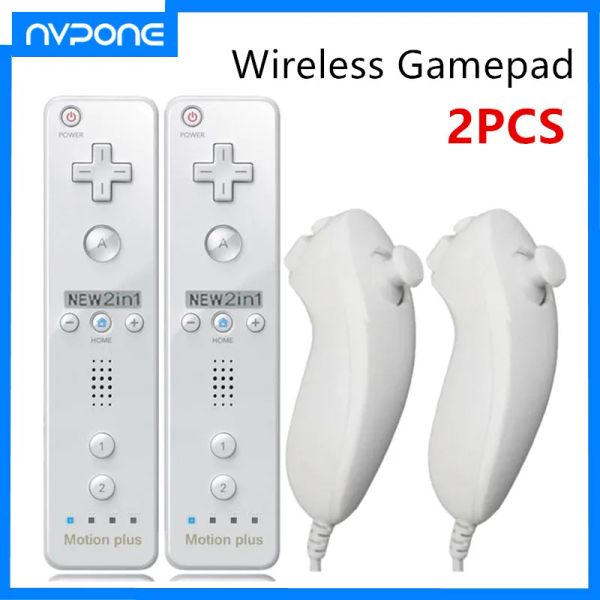 Gamepads 2pcs controle remoto com controlador Nunchuck para console Wii Gamepad sem fio com Motion Plus para controle de jogos Wii