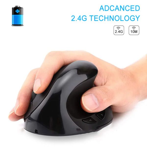 Mäuse Ergonomische vertikale kabellose Maus, wiederaufladbar, rechte Hand, linke Hand, USB-optische Gaming-Maus für PC, Laptop, Computer, Büro