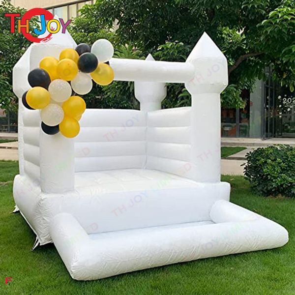 açık hava aktiviteleri 4.5x4.5m (15x15ft) Full Pvc Kids Mini Bouncer Beyaz Breako House Ball Pit Havuzu Pembe Şişirilebilir Bouncy Kalesi