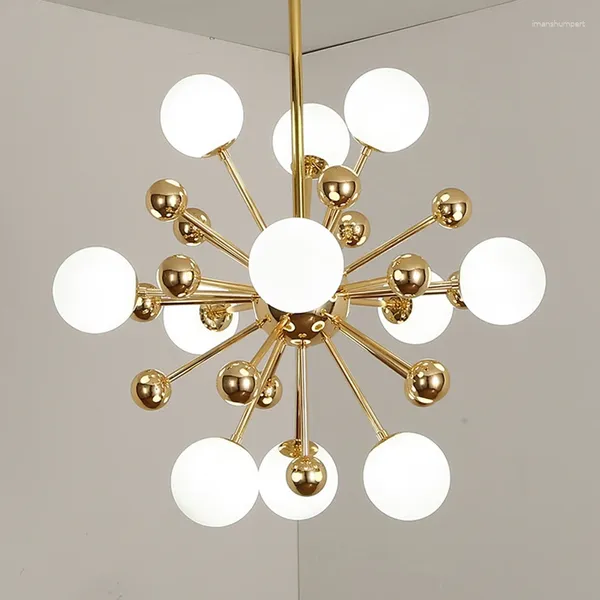 Kronleuchter Moderne Gold Glaskugel Kronleuchter Beleuchtung Wohnzimmer Küche Schlafzimmer Glanz Decke LED Dekoration Leuchten