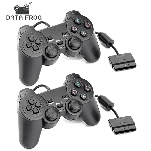 Геймпады DATA FROG Проводной геймпад Plug and Play для PS2 Джойстик-контроллер с двойной вибрацией для Sony Playstation2 Аксессуары для консоли