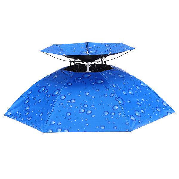 Portátil sol chuva guarda-chuva chapéu dobrável ao ar livre guarda-sol à prova dwaterproof água acampamento pesca golfe jardinagem headwear boné praia cabeça chapéus mãos livres guarda-chuvas hw0195