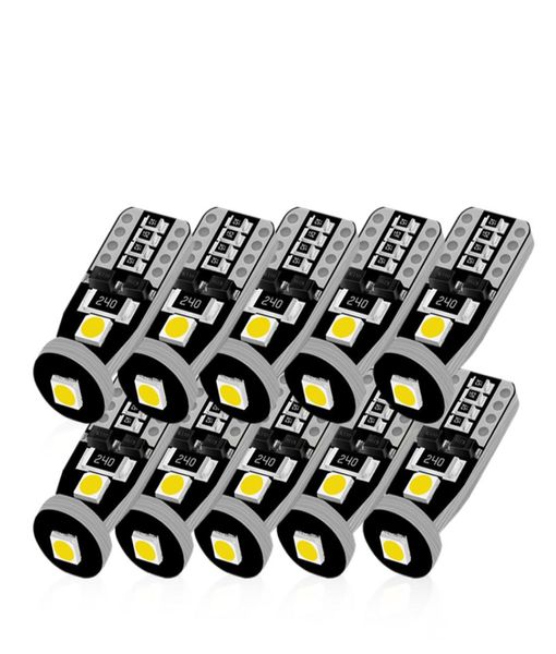 50pcs t10 LED ampuller beyaz 3SMD 3030 araba ışığı W5W 194 168 CANBUS HATA İPRAKLANDIRILIK 12V Kama Lambası Dönüş Sinyal Işık Bant Decode1275447