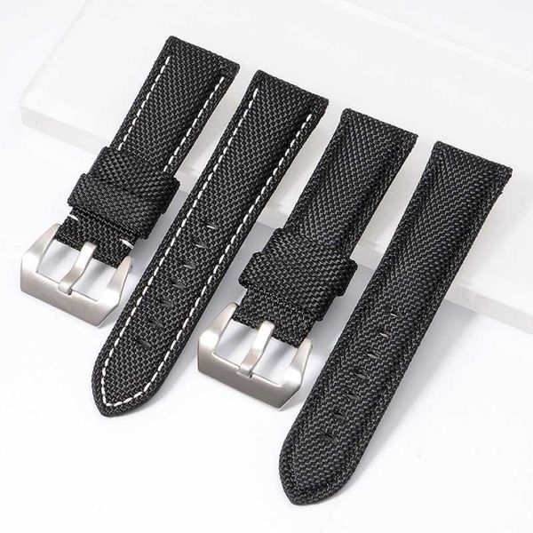 22mm 24mm 26mm Hohe Qualität Nylon Stoff Blau Schwarz Leinwand Uhrenarmbänder Für Pamerai Uhr Strap Band Männer der Armbanduhr Armband253k