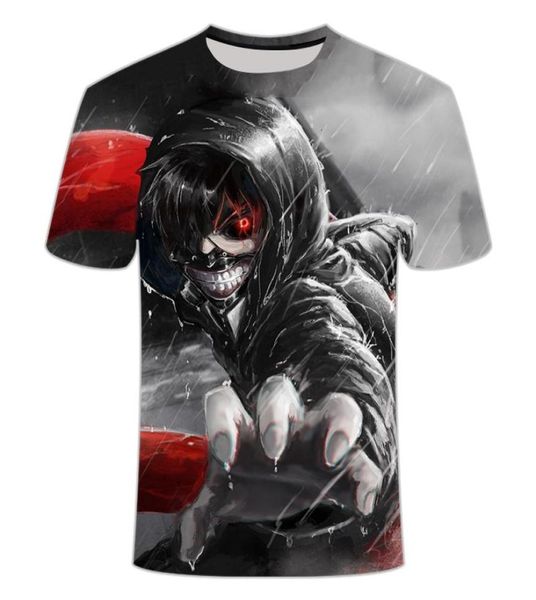 Komik Tişörtler Tokyo Ghoul Tişört Erkekler Kan Tshirts Sıradan Harajuku Gömlek Baskı Japonya Anime Giysileri Cosplay Tshirt Baskı Tops5634887