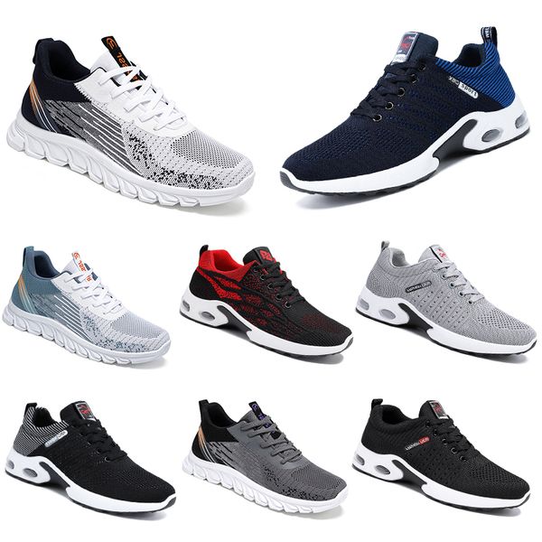 Novos homens homens sapatos correndo caminhadas sapatos planos solo solo preto branco bule vermelho confortável cor de cor de cor redonda 622 71